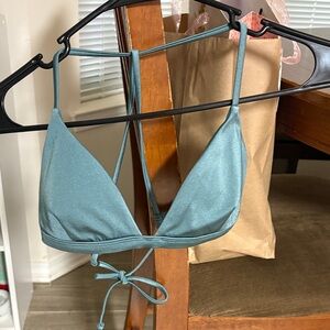 Teal Triangle Bikini Top